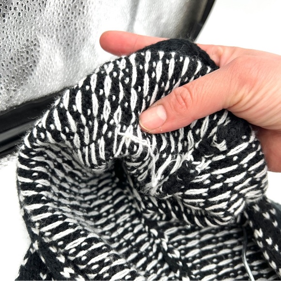 A NEW DAY Woman's Black & White Heart Knit Casual Long Line Cardigan Size L - Picture 12 of 15